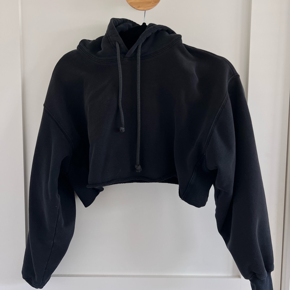 Tna cozyaf boyfriend cropped hoodie sweatshirt in size 1